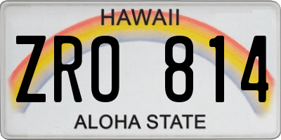 HI license plate ZRO814