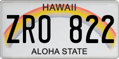 HI license plate ZRO822