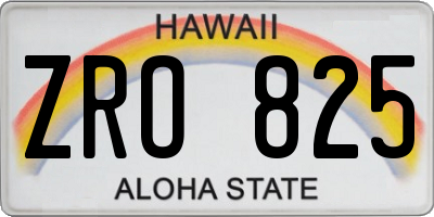 HI license plate ZRO825