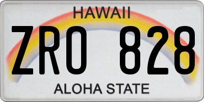 HI license plate ZRO828