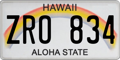 HI license plate ZRO834