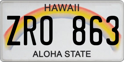 HI license plate ZRO863