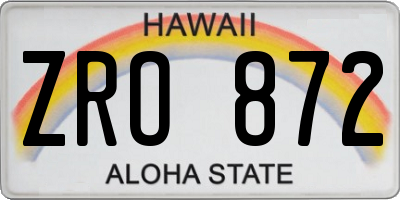 HI license plate ZRO872