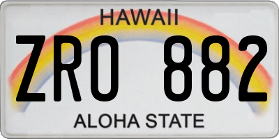 HI license plate ZRO882