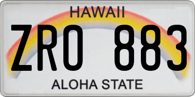 HI license plate ZRO883