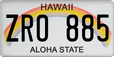 HI license plate ZRO885