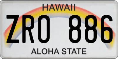HI license plate ZRO886