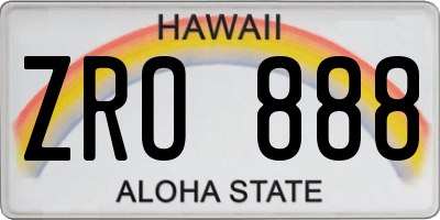 HI license plate ZRO888