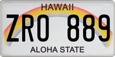 HI license plate ZRO889