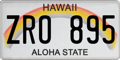 HI license plate ZRO895