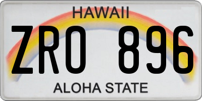 HI license plate ZRO896