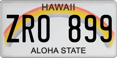 HI license plate ZRO899