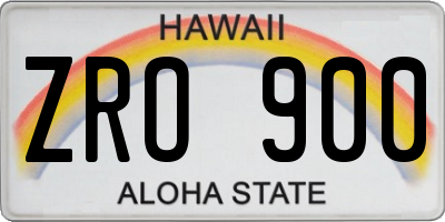 HI license plate ZRO900