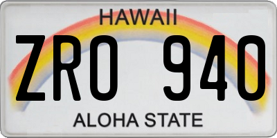 HI license plate ZRO940