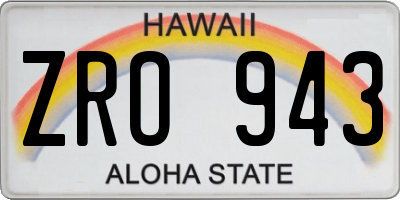 HI license plate ZRO943