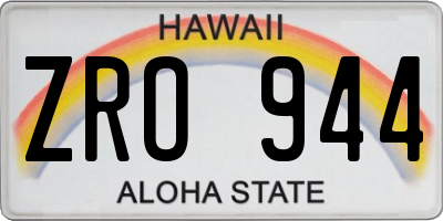 HI license plate ZRO944