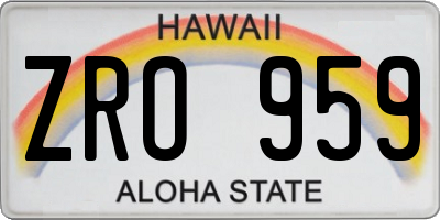 HI license plate ZRO959