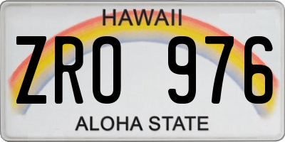 HI license plate ZRO976