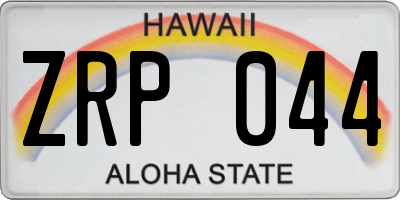 HI license plate ZRP044