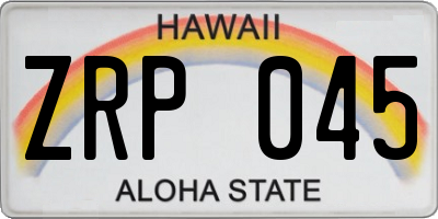 HI license plate ZRP045