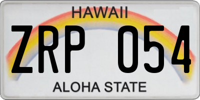 HI license plate ZRP054