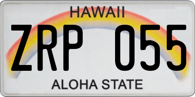HI license plate ZRP055