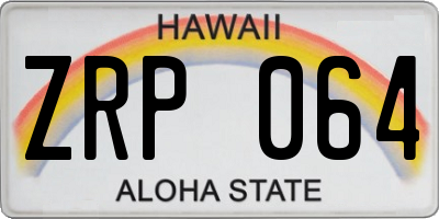 HI license plate ZRP064