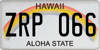 HI license plate ZRP066