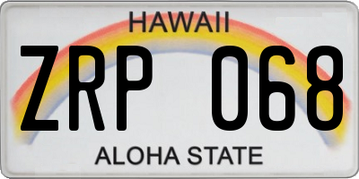 HI license plate ZRP068