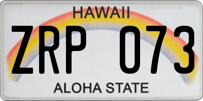 HI license plate ZRP073