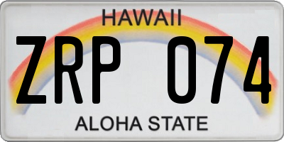 HI license plate ZRP074