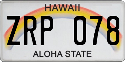 HI license plate ZRP078