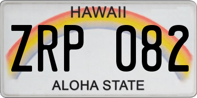 HI license plate ZRP082