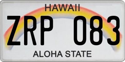 HI license plate ZRP083