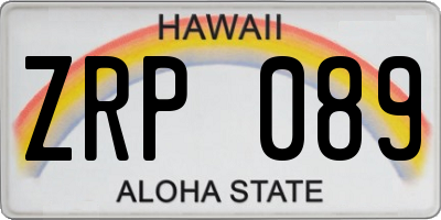 HI license plate ZRP089