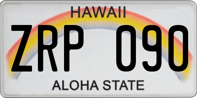 HI license plate ZRP090