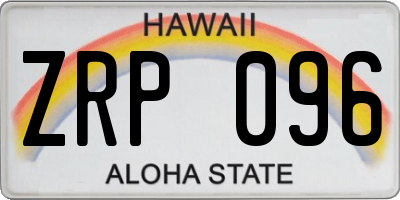 HI license plate ZRP096