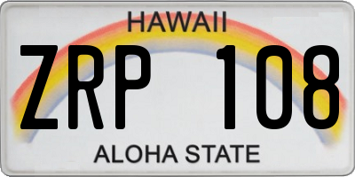 HI license plate ZRP108