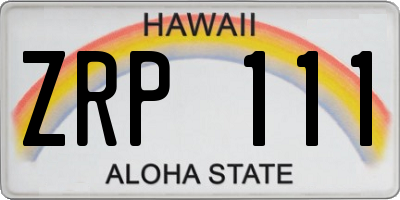 HI license plate ZRP111