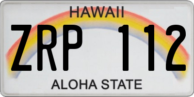 HI license plate ZRP112