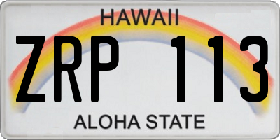 HI license plate ZRP113
