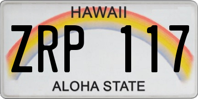 HI license plate ZRP117