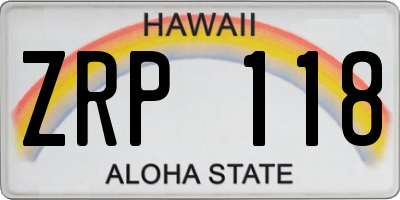 HI license plate ZRP118