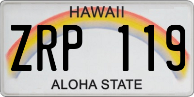 HI license plate ZRP119