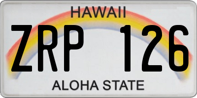 HI license plate ZRP126