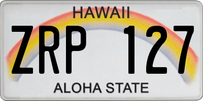 HI license plate ZRP127