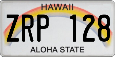 HI license plate ZRP128