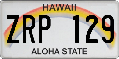 HI license plate ZRP129