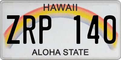 HI license plate ZRP140