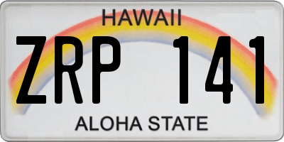 HI license plate ZRP141
